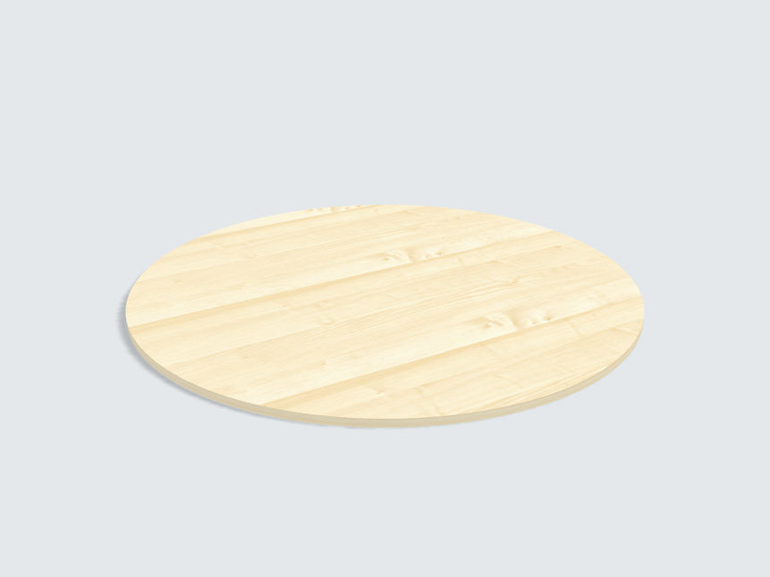 Tischplatte oval / kreisförmig Ahorn Furnier