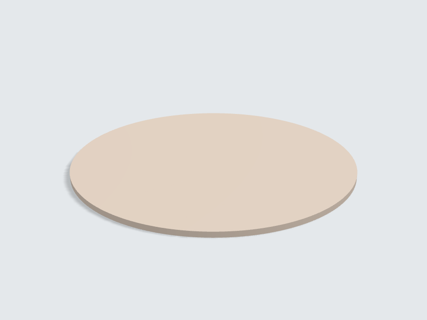 Tischplatte oval / kreisförmig Fango