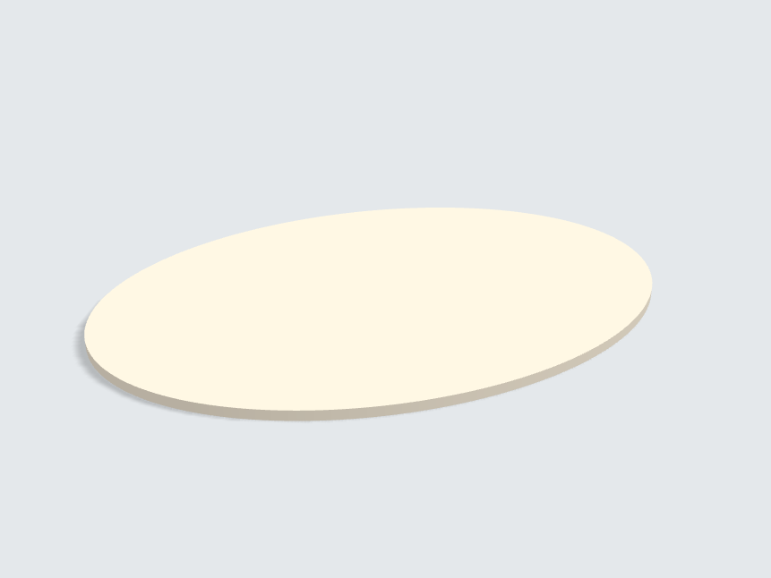 Tischplatte oval / kreisförmig Fresko