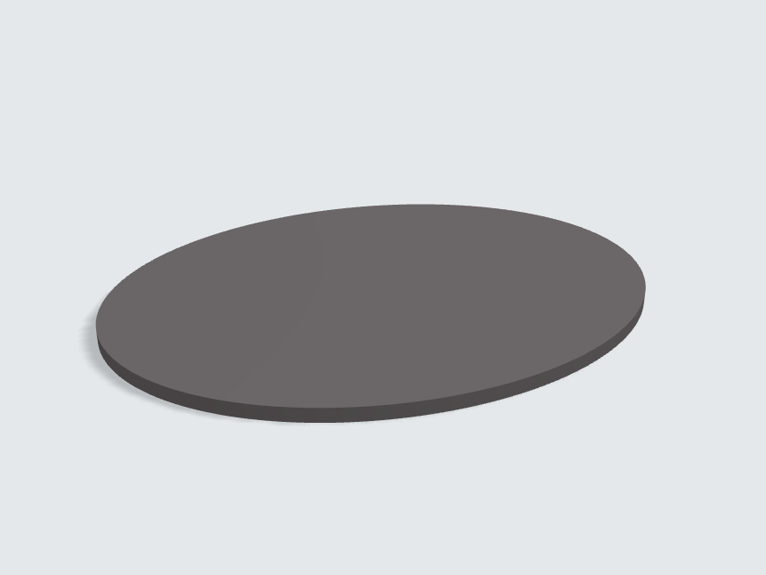 Tischplatte oval / kreisförmig Graphitgrau