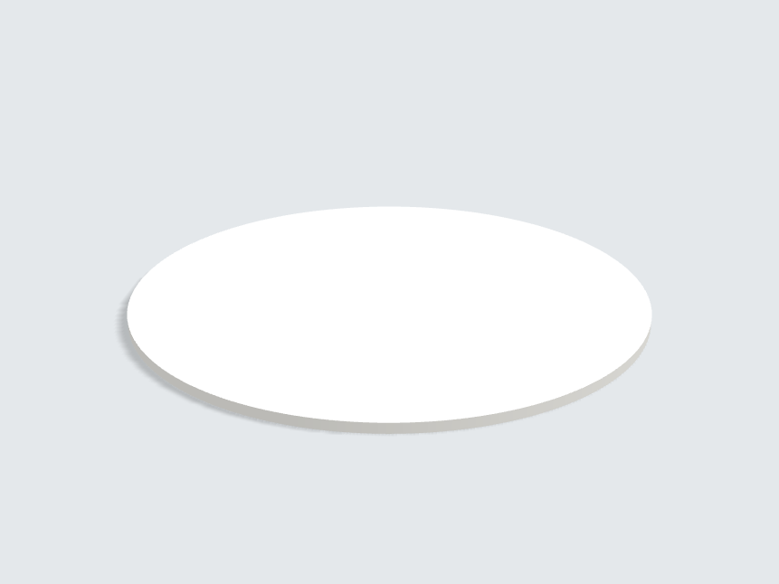 Tischplatte oval / kreisförmig Grau Matt
