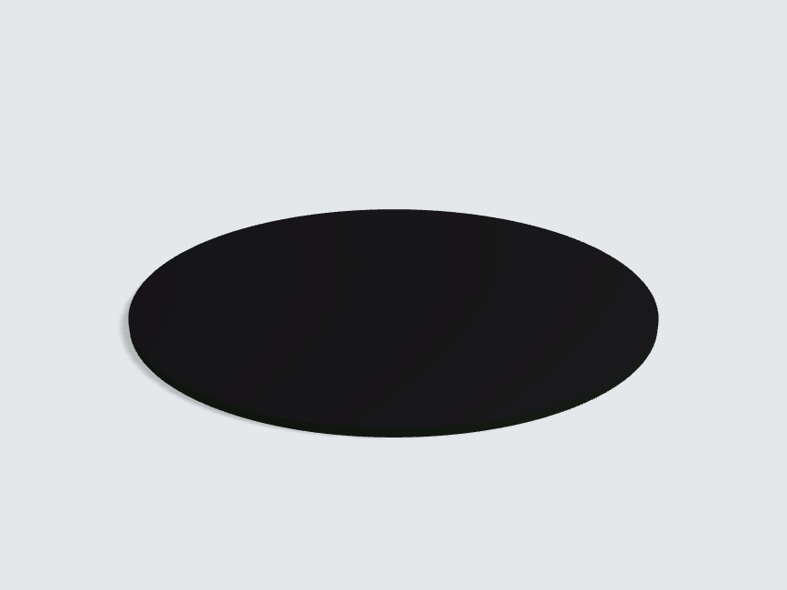 Tischplatte oval / kreisförmig Schwarz