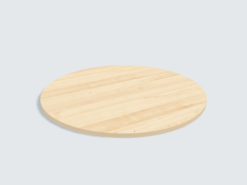 Tischplatte oval / kreisförmig Birke Furnier