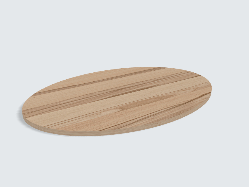 Tischplatte oval / kreisförmig Kernbuche Furnier