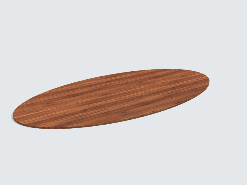 Tischplatte oval / kreisförmig Noce Sizilia