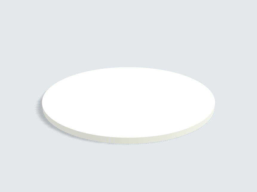 Tischplatte oval / kreisförmig Topweiß