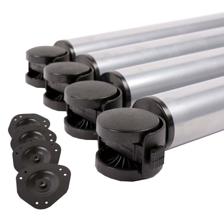 Tischbeine mit Rollen | 4er Set | 71 cm hoch | ø 5 cm