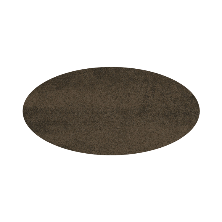 Tischplatte Oval / Kreisförmig Oxid, 2000 mm x 1000 mm x 38 mm, Kante Schwarz