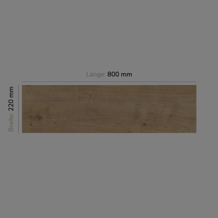 Regalboden Chalet Eiche, 800 mm x 220 mm x 19 mm, Kante Chalet Eiche