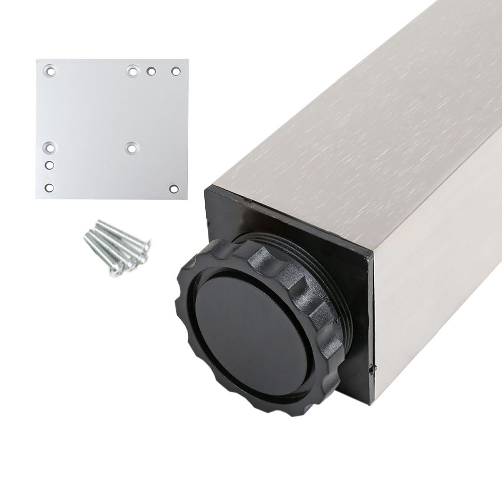 Eckiges Tischbein | Höhenverstellbar 110 - 112 cm Aluminium Optik Eckiges Tischbein | Höhenverstellbar 110 - 112 cm Aluminium Optik