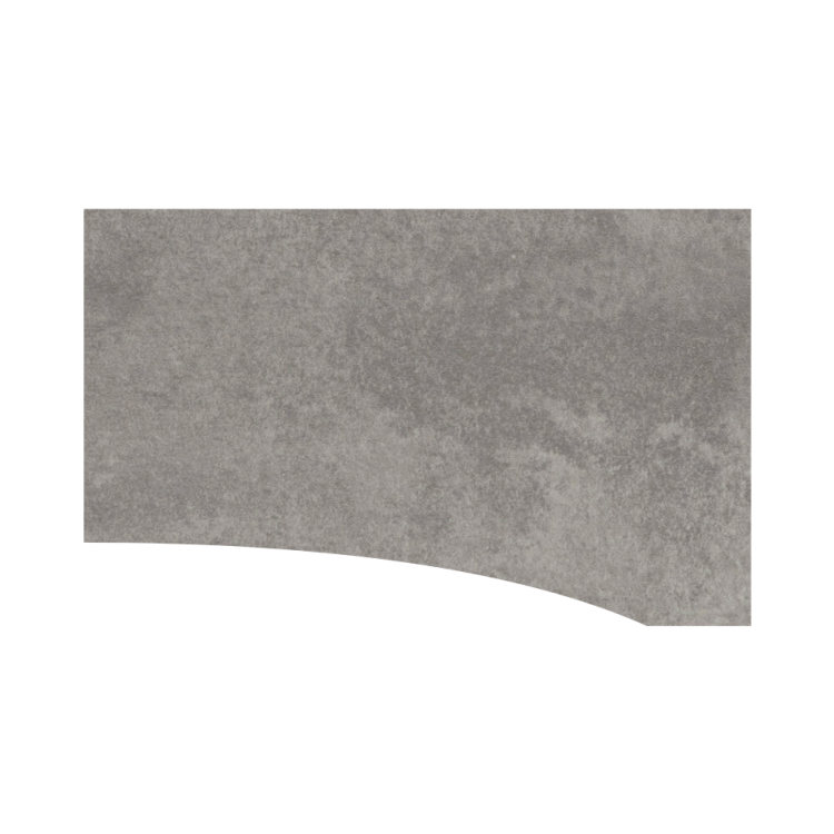 Tischplatte Rechteck mit freiförmiger Aussparung Beton Perlgrau, 1600 mm x 1000 mm x 19 mm, Kante B