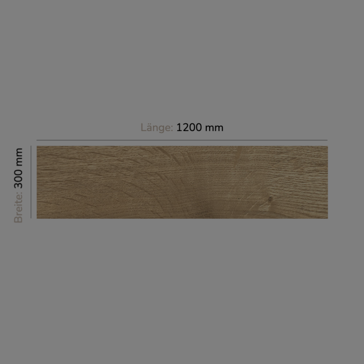 Regalboden Halifax Eiche, 1200 mm x 300 mm x 19 mm, Kante Schwarz mit Holzstruktur