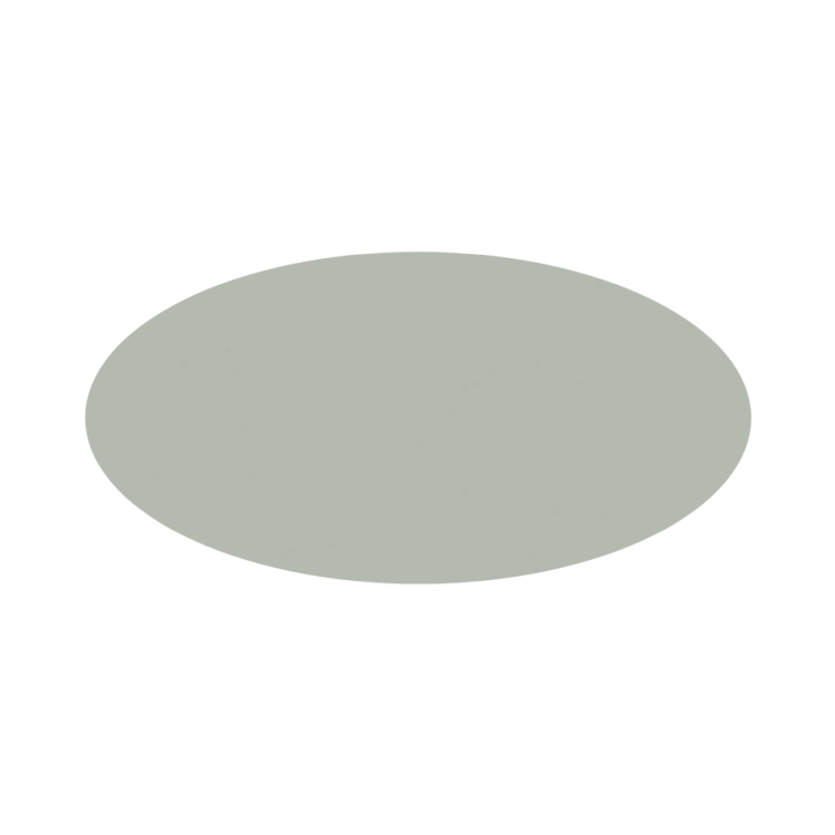 Tischplatte Oval / Kreisförmig Aluminium, 2000 mm x 1000 mm x 19 mm, Kante Aluminium